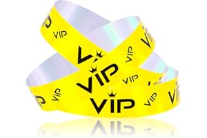 LUTER 500 Pulseras Eventos VIP, Pulseras de Papel para Fiestas Pulseras de Papel Pulseras Pulseras VIP para Eventos, Entradas, Fiestas VIP, Festivales de Música, Conciertos (Oro Brillante)