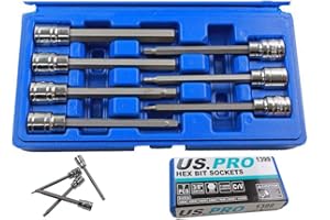 US Pro B1123 Coffret de 7 douilles à embouts hexagonaux pour clé Allen 3-10 mm