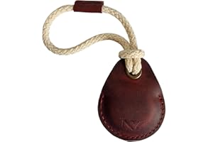 NY NEYYOS NEYYOS - Airtag Anhänger aus Echtem Leder, Air Tag Tracker, Hülle Tragbar & Schlüsselanhänger, Schutzhülle Schlüsselfinder, Holder, Keychain Halter Case, echt Finder Cover, Abdeckung