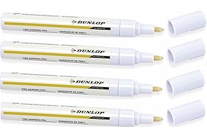 BLNTACKLE76 Set di 2 pennarelli Dunlop per pneumatici da 4,5 ml, colore bianco, per auto, bicicletta, moto