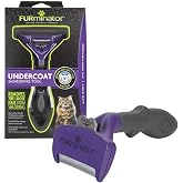 FURminator Kedi deShedding Aracı, Kediler İ&ccedil;in DeShedding Fır&ccedil;ası, Gevşek Sa&ccedil;ları Kaldırır B&uuml;y&uuml;k