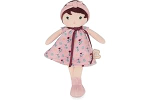 Kaloo - Tendresse - My 1st Fabric Doll Léonie - 25 cm Rag Doll - Corduroy Dress - Pretty Gift Box - Customizable Ribbon - From Birth, K200017