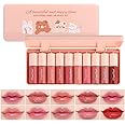 10 Colors Lip Stain & Cheek Tint, Liquid Water-Based Lip Gloss, Natural Moisturizing & Long-Lasting, Non-Stick Cup, Lightweight Lip Tint for Daily Wear