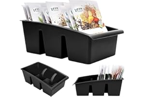 Vilde Organizer kuchenny | pudełko do przechowywania przypraw, zup torebkowych | sortownik przypraw z 3 przegródkami | kolor czarny, 25 x 15 x 9 cm | wyprodukowano w UE