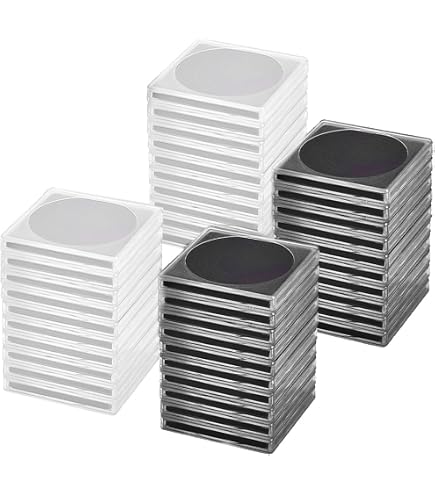 SAFE 7961 Custodia Rigida per Monete Fino a 38 mm | Blu Scuro con Interno in Velluto & Cuscino in Seta | 65 x 70 x 12 mm