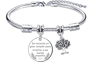 Lumengqi Pulsera Maestro Regalo Maestro Pulseras Maestro Gracias Maestro por el Regalo Grabado Pulsera Graduación Regalos Cumpleaños Regalo del dia del Maestro Regalo de acción de Gracias