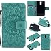 Produktbild Motorola Moto G4 / G4 Plus Hülle, SpiritSun Ledertasche Schutzhülle für Motorola Moto G4 / G4 Plus Folio PU Leder Tasche Case Cover Bookstyle mit Standfunktion und Kredit Kartenfächer - Tribal Lotus Blume Muster - Grün