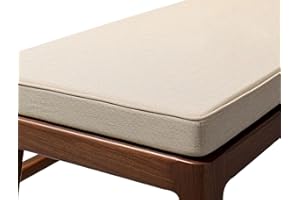 VEAI Versatile Indoor/Outdoor Bench Cushion, 2/3/4 Seater, 120cm/150cm/100cm x 40cm/50cm, Non-Slip Seat Pad for Bay Windows, Garden Patio, Long Chairs, Swings & Porch Furniture(Beige,110x40x5cm)