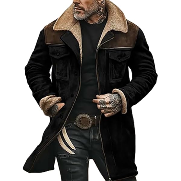 NLAVW Heren Flying Winter Jas, Shearling Leren Jas Bomber