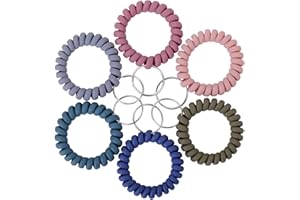 Yolev Pulsera elástica de 6 colores, llavero de plástico con resorte flexible en espiral para sauna, gimnasio, piscina, identificación