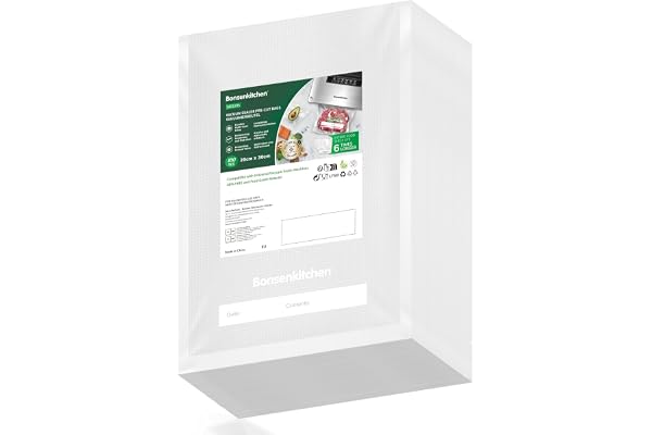 Bonsenkitchen Sacs Sous Vide Alimentaire 100 Sachets 20 x 30 cm pour Machine Sous Vide - Sacs à Faire le Vide d'air Gaufrés pour la Conservation des Aliments et la Cuisson, VB3205