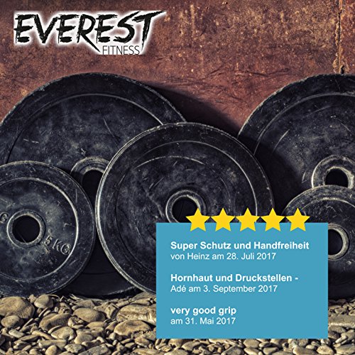 EVEREST FITNESS 1 Paar Profi-Griffpolster für Hanteltraining, Klimmzüge und Gewichtheben in schwarz | mit 2 Jahren Zufriedenheitsgarantie | Grip-Pads, Trainingshandschuhe, Grip-Polster, Hand-Guard, Palm-Protector, Handschoner - 7