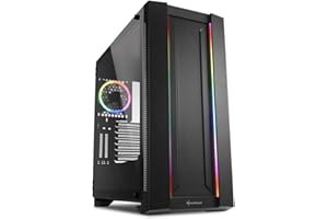 Sharkoon ELITE SHARK CA200M - Caja de Ordenador, PC Gaming, Torre E-ATX, Negro