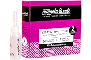 Nuggela & Sulé Ampollas Keratina-Hialurónico. Reconstruye la Fibra Capilar y Sella las Puntas al Instante. Efecto Flash Cabello Sedoso. 2 x 10ml