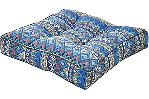 Lukery Cuscino Lounge da Esterno, Cuscini da Terra Sedia Cuscino Rilievi della Sede per Sedie da Cucina Pad Tatami per Sedie da Pranzo, Giardino, Cucina, Ufficio (40x40x10cm,Boho)