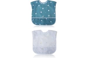 Little Dimsum Bavaglino a Maniche Lunga per Neonati Alimentazione Impermeabile All' acqua Camicetta Grembiule con Motivo Animale