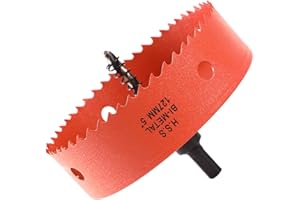 Dribotway 127mm 5'' Hole Saw, Bi-Metal Hole Saw Drill Bit High Speed Steel, Cutting Circular Holes, for Wood and Metal, Can Easily Drill Wood, Plastic, Plywood, Thin Metal