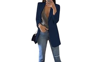YMING Femmes Veste Lâche Blazer Unicolore Blazer Bureau Travail Lâche Blazer Léger