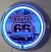 Produktbild NEONUHR NEON CLOCK- BLUE CORVETTE C1 WITH PINUP GIRL-WALLCLOCK SHINING WITH BLUE NEON RIM-WANDUHR BELEUCHTET MIT BLAUEN NEON RING!