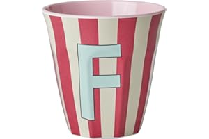 ReWu Rice Melmain Becher Medium Jungen - Buchstabe F - Kinderbecher Campingbecher Campnggeschirr Trinkbecher Melamingeschirr Bruchsicher BPA-Frei 250ml