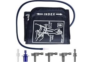 TIRYNS Small Blood Pressure Cuff, 17-22CM Replacement S Szie Cuff Adjustable Applicable for Slim Upper Arm with 6 Connectors Universal for Omron BP Monitor Home Use Not Included Machines