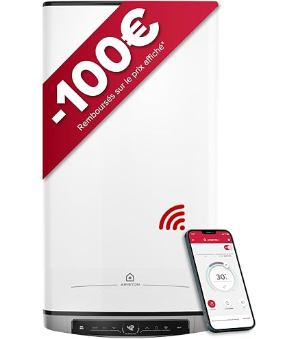 Chauffe-eau électrique Atlantic Lineo Connecté 40L Gris Aluminium - Neuf Multiposition Classe B