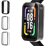 iVoler 3 Pezzi Cover con Vetro Temperato per Xiaomi Redmi Smart Band PRO, Copertura Completa Custodia Rigida PC, HD Clear Pel