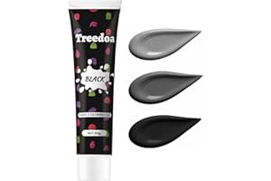 TREEDOA Food Colouring Gel Tube,Highly Concentrated Professional-Grade Gel,Edible Ingredients,Easy to Use,Vibrant Colour Food Dye for Cake Decorating,Baking,Easter Egg,Icing,Fondant,Cookies,Slime - Black 20g