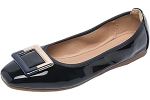 ANUFER Mujer Suave Plano Ponerse Bailarina Zapatos para Caminar