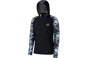 Bassdash Uomo UPF 50 Performance Fishing Shirt Cooling Hoodie Camo Manica Lunga