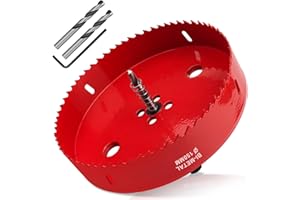 Yeepeo Sega a Tazza 150mm, HSS M42 Bi-Metallica Seghe a Tazza Trapano con Adattatore Esagonale e Punta di Centraggio, Sega Tazza per Legno, Cartongesso, Plastica, 1 pezzo Rosso