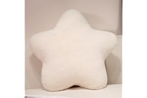 ‎BETTSCHLANGE Bettschlange Kuschelkissen Kinder, Stern Kinderkissen, Weiche Flauschige Sternenkissen, Kissen Kinderzimmer Sternform Dekokissen für Mädchen & Jungen Zuhause Schlafzimmer,Weiß,30x30cm
