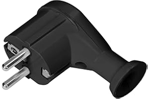 ORNO AE-13261 Wtyczka kątowa 230v Płaska Uni-Schuko Maksymalne obciążenie 16A (czarny)