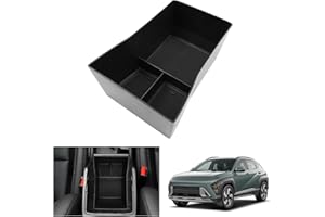 GAFAT Hyunda-i Kona SX2 2024 2025 (Elettronico Automatico) Contenitore Portaoggetti per Console Centrale, Kona 2024 Braccioli Vano Portaoggetti, Compatibile con Accessori Hyundai Kona 2024 (Nero)