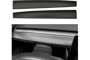ThinsGo Tesla Model 3 Model Y Dash Wrap Dashboard Cover Interior Decoration Wrap Kit Accessories -Matte Carbon Fiber Pattern