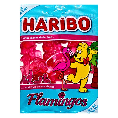 Haribo Flamingos, Gummibärchen, Weingummi, Pinkes Fruchtgummi, Frucht Gummi, Tüte, 175 Gramm