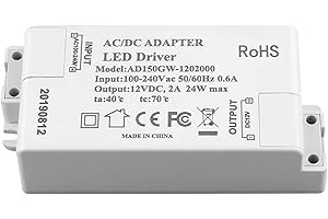 ‎ADOGO ADOGO LED Trafo 12V DC 24W Transformator Netzteil Überlastungsschutz Treiber für G4 MR11 MR16 Lampe Licht [Energieklasse A+]