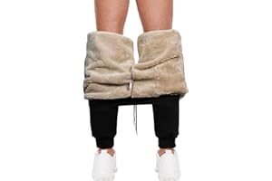 Yutdeng Pantaloni Sportivi Uomo Pantaloni della Tuta Pantaloni da Jogger da Uomo Caldi con Fodera in Pile Pantaloni Tuta Felpati Uomo con Coulisse e Tasches per Inverno