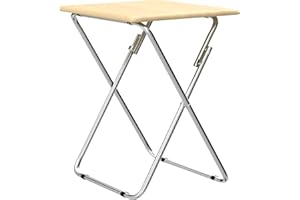 Aggloz Small Folding Table for Room, Outdoor, Computer, Tea Coffee - Lightweight Camping, Dining, Garden, TV Table for Living Room 66x48cm (Natural)