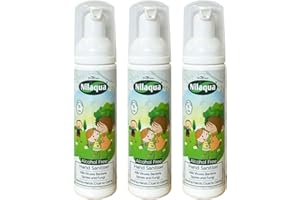 Nilaqua Little Hands Foaming Hand Sanitiser, Alcohol Free, Pocket Travel, Kind To Hands and Non Drying 50ml Trio Pack - Antibacterial and Antiviral Foam