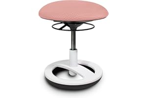 TOPSTAR Sitzhocker Sitness Bobby für Kinder, Standfußring Alu weiß lackiert, Stoff, Zart Rosa SU83CR1
