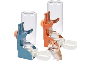 Bncxdc biberon Lapin Nain pour Cage, biberon Lapin, 2PCS 500ML/17OZ, Bouteille deau Suspendue en Plastique sans Goutte Distributeur Automatique de Bouteille deau