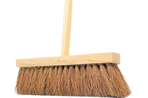 Synx Tools Barredora de Sala 29 cm Interior Escobas Cocos Incl. Tallo 120cm - Escobas Suaves cerdas - Jardín - Barredora - Limpieza - Escoba