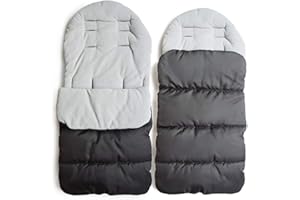 AUVSTAR MHOYI Universelle Chancelière pour Poussettes,Bébé Chariot Coton Coussins,Garder Chaud Hiver Couverture Enveloppante,bébé Housse de Pied Hiver Chaudpour Poussette/Landaus Siège Auto/Buggys(Gris)