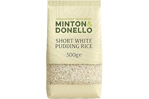 Minton & Donello Short White Pudding Rice 500g – Perfect for Classic Rice Pudding, Short Grains for Thick & Creamy Texture, Versatile Dessert Staple for Home Kitchens