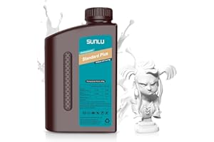 SUNLU 3D Drucker Resin,1kg Upgrade Standard Plus Schnell Härtend 3D Resin für LCD DLP SLA Harz 3D Drucker,405nm UV Härtung 3D Druck Photopolymer Harz, Höhere Präzision und Zähigkeit,1000g Weiß