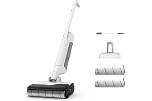 Rowenta X-Clean 10, odkurzacz bezprzewodowy, podwójne czyszczenie i automatyczne suszenie w temperaturze 65°C, tryb automatyczny, płaska konstrukcja, 60min, GZ7540WO, biały