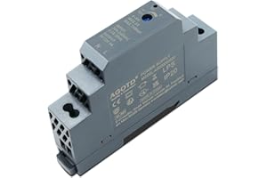 AGOTD Alimentatore di Rete 15 W, 5 V, DC 3 A, DIN Rail, Trasformatore per Guida DIN, Tensione di Uscita AC 200-240 V, Colore Nero