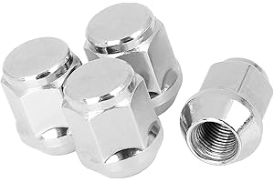 Partuto 4 Pcs 12mmX1.25 Universal Lug Nuts - Through-Hardened Steel Silver Tone