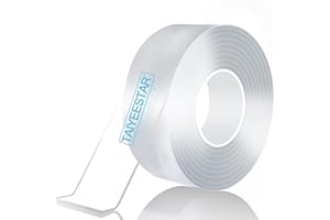 Taiyeestar 5m Doppelseitiges Klebeband Extra Stark Transparent, Ablösbar nicht markierend Doppelseitiges transparentes Nano tape, für Teppich/Foto Wand/Küche/Zuhause, 1mm Dicke, 20mm breit